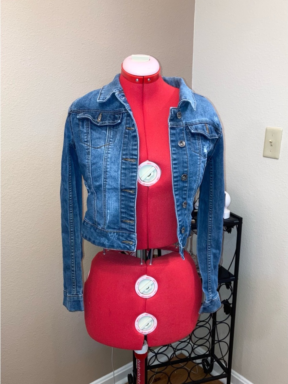YMI Blue Faded Blue Jean Jacket Junior Size Medium